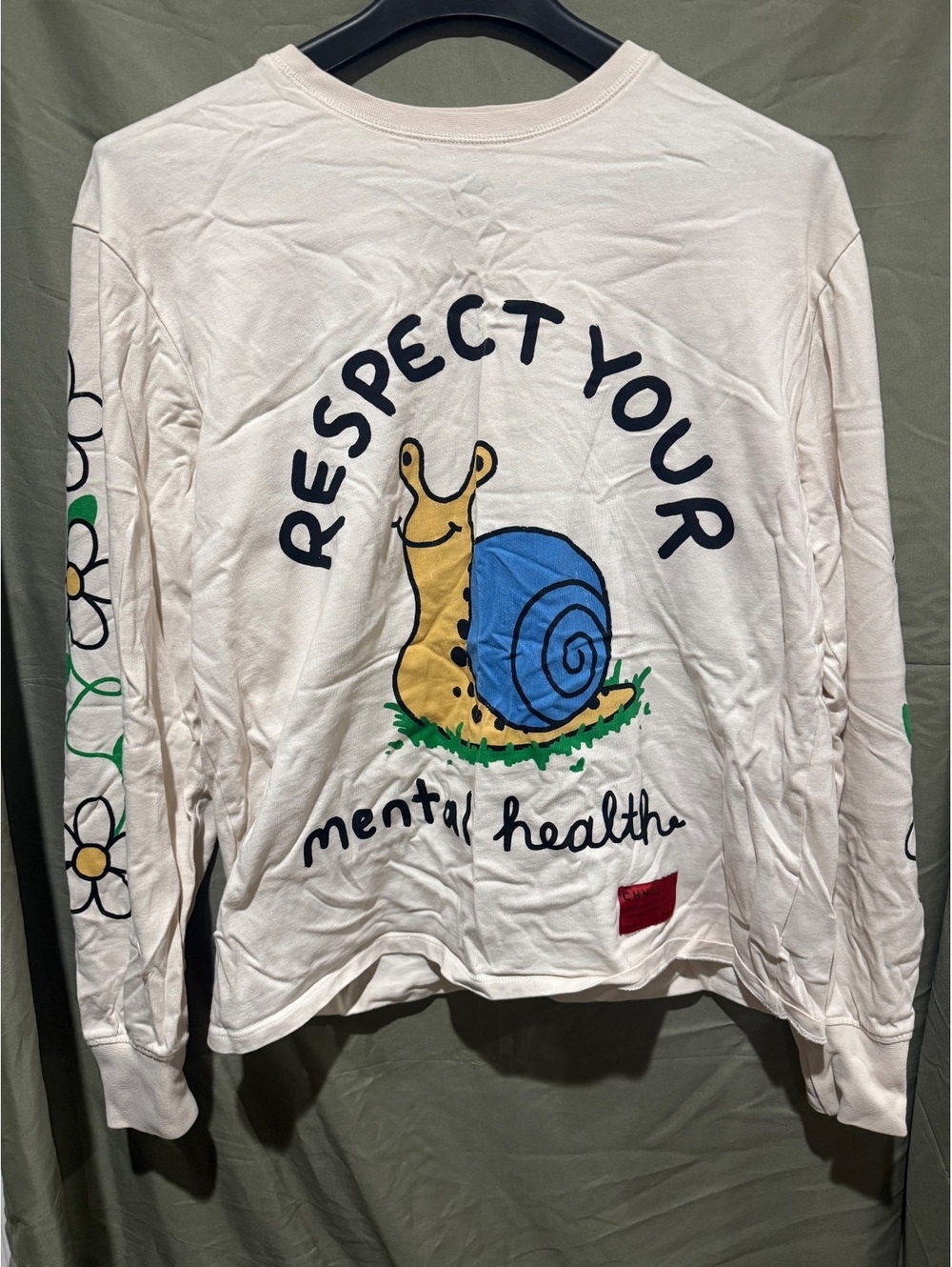 CHNGE white long sleeve mental health graphic T shirt